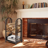 Fireplace Log Rack with 4 Tools Set Fireside Firewood Holder