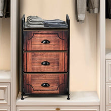 Industrial 3-Layers Fabric Dresser with Fabric Drawers and Steel Frame
