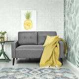 55 Inch Modern Loveseat Sofa with Cloth Cushion-Gray