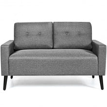 55 Inch Modern Loveseat Sofa with Cloth Cushion-Gray