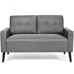 55 Inch Modern Loveseat Sofa with Cloth Cushion-Gray