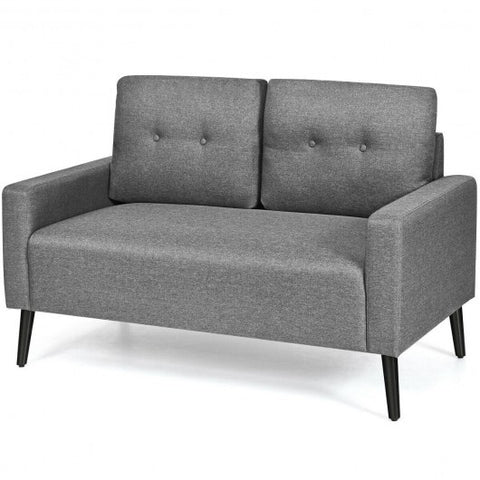 55 Inch Modern Loveseat Sofa with Cloth Cushion-Gray