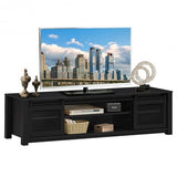 TV Stand Entertainment Center for TV's up to 65 Inch with Adjustable Shelves-Brown