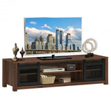 TV Stand Entertainment Center for TV's up to 65 Inch with Adjustable Shelves-Brown