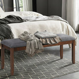 Upholstered Entryway Bench Footstool with Wood Legs