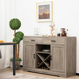 Wooden Buffet Cabinet with 2 Large Storage Drawers and Detachable Wine Rack