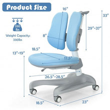 Adjustable Height Student Chair with Sit-Brake Casters and Lumbar Support for Home and School-Pink
