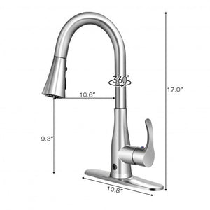 Touchless Kitchen Faucet with 360? Swivel Single Handle Sensor and 3 Mode Sprayer
