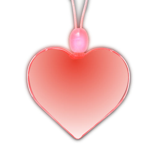 LED Acrylic Heart Necklace Red