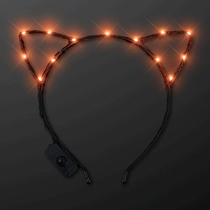 Orange LED Kitty Cat Ear Headband