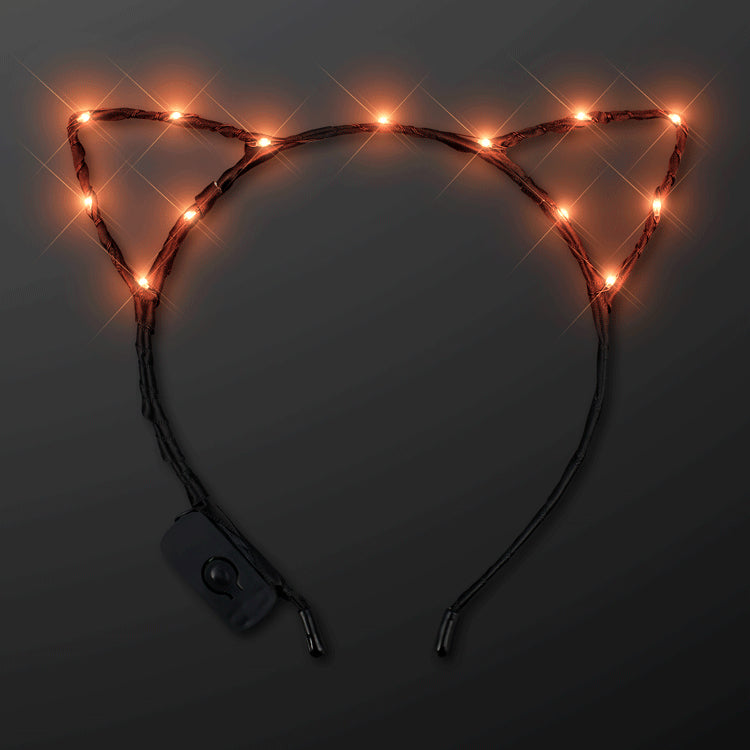 Orange LED Kitty Cat Ear Headband