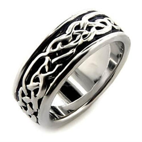 LO014 - Brass Ring Rhodium Women No Stone No Stone