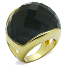 LO1172 - Brass Ring Gold Women Precious Stone White