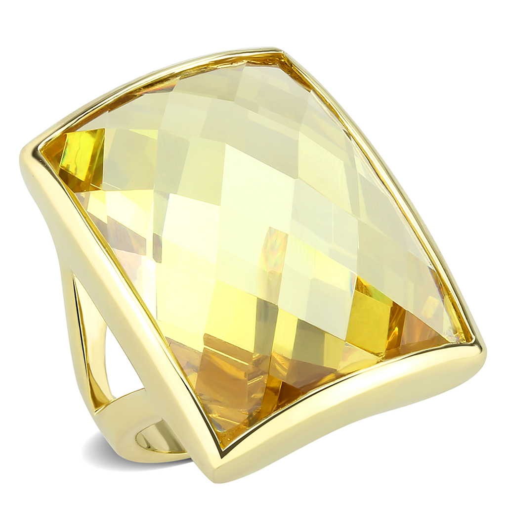LO1251 - Brass Ring Gold Women AAA Grade CZ Topaz