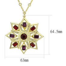 LO1301 - Brass Chain Pendant Gold Women Top Grade Crystal Multi Color