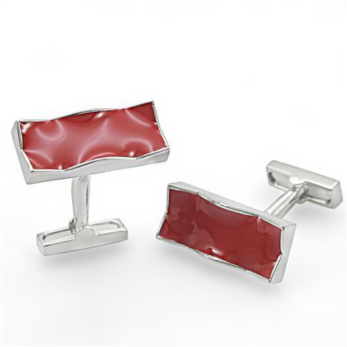 LO1372 - Brass Cufflink Rhodium Men No Stone No Stone