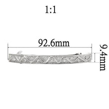 LO1425 - Rhodium White Metal Tiaras & Hair Clip with Top Grade Crystal  in Clear