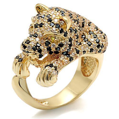 LO1480 - Brass Ring Imitation Gold Women Synthetic Peridot