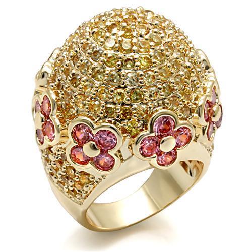 LO1489 - Brass Ring Imitation Gold Women AAA Grade CZ Rose