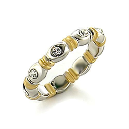LO148 - Brass Toe Ring Matte Gold & Rhodium Women Top Grade Crystal Clear