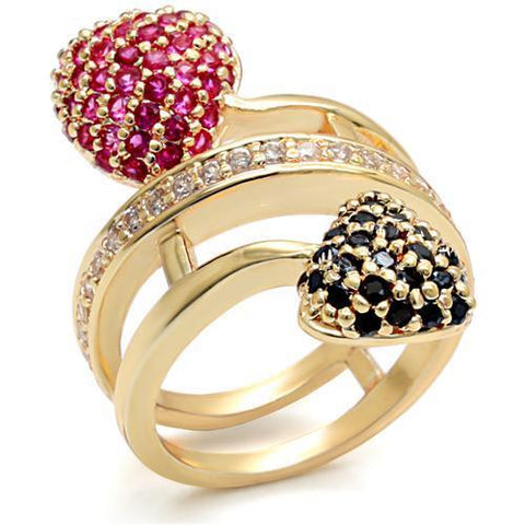 LO1490 - Brass Ring Imitation Gold Women Synthetic Ruby