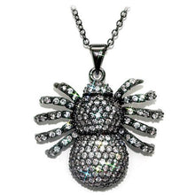 LO1578 - Brass Chain Pendant Ruthenium Women AAA Grade CZ Clear