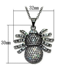 LO1578 - Brass Chain Pendant Ruthenium Women AAA Grade CZ Clear