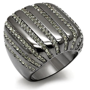 LO1618 - Brass Ring TIN Cobalt Black Women Top Grade Crystal Black Diamond