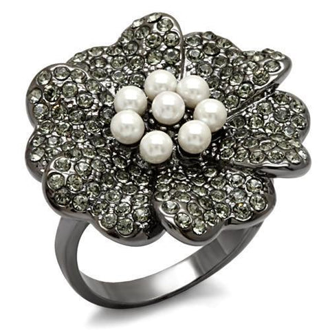 LO1619 - Brass Ring TIN Cobalt Black Women Synthetic White
