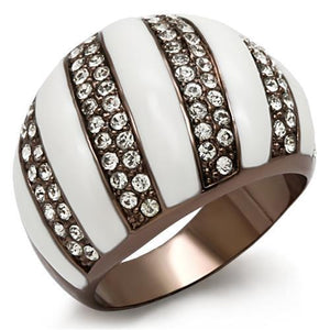 LO1646 - Brass Ring Chocolate Gold Women Top Grade Crystal Clear