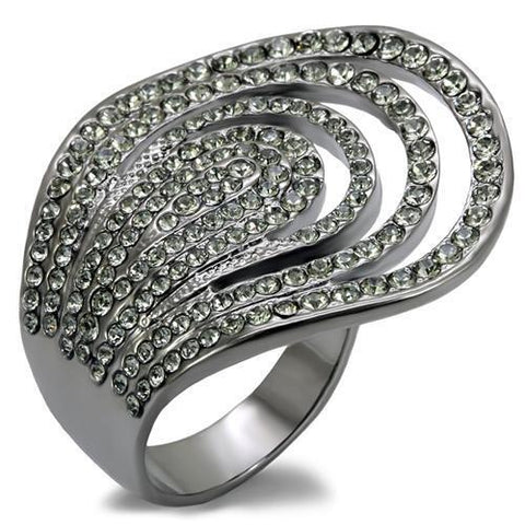 LO1669 - Brass Ring TIN Cobalt Black Women Top Grade Crystal Black Diamond