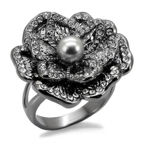 LO1681 - Brass Ring TIN Cobalt Black Women Synthetic Light Gray