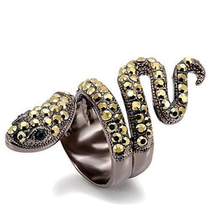 LO1683 - Brass Ring Chocolate Gold Women Top Grade Crystal Multi Color
