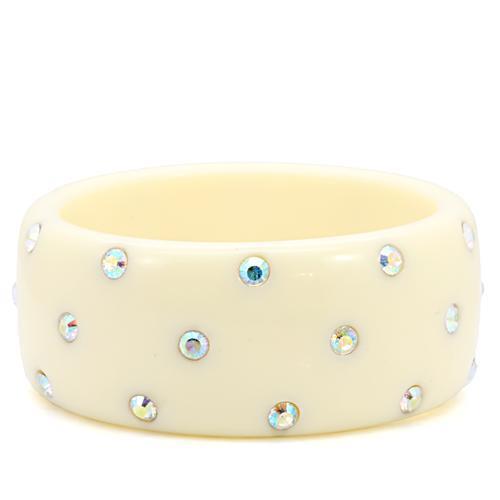 LO1905 - Resin Bangle N/A Women Top Grade Crystal Aurora Borealis (Rainbow Effect)