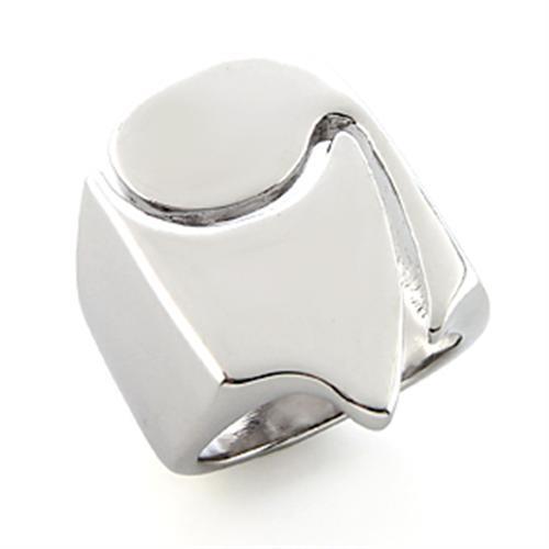 LO192 - White Metal Ring Rhodium Women No Stone No Stone