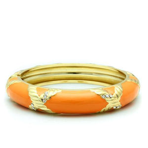 LO1956 - White Metal Bangle Gold Women Top Grade Crystal Clear