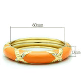 LO1956 - White Metal Bangle Gold Women Top Grade Crystal Clear