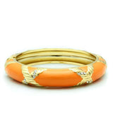 LO1956 - White Metal Bangle Gold Women Top Grade Crystal Clear