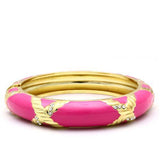 LO1957 - White Metal Bangle Gold Women Top Grade Crystal Clear