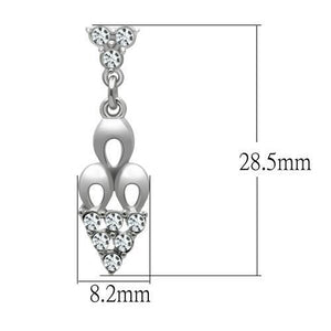 LO1969 - White Metal Earrings Rhodium Women Top Grade Crystal Clear