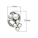 LO1970 - White Metal Earrings Rhodium Women Synthetic White
