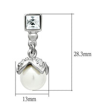 LO1973 - White Metal Earrings Rhodium Women Synthetic White