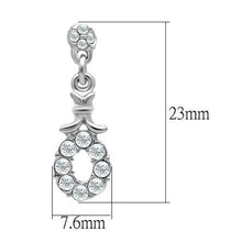 LO1974 - White Metal Earrings Rhodium Women Top Grade Crystal Clear