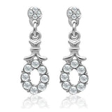 LO1974 - White Metal Earrings Rhodium Women Top Grade Crystal Clear