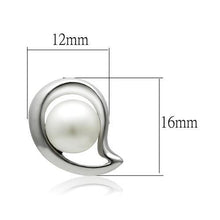 LO1976 - White Metal Earrings Rhodium Women Synthetic White