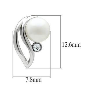 LO1977 - White Metal Earrings Rhodium Women Synthetic White