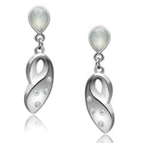 LO1978 - White Metal Earrings Rhodium Women Top Grade Crystal Clear
