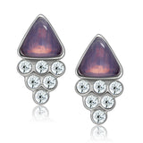 LO1979 - White Metal Earrings Rhodium Women Top Grade Crystal Clear