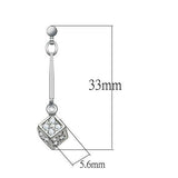 LO1981 - White Metal Earrings Rhodium Women Top Grade Crystal Clear