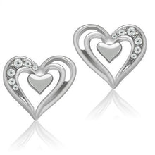 LO1985 - White Metal Earrings Rhodium Women Top Grade Crystal Clear